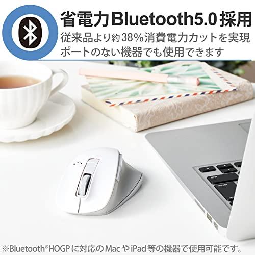 エレコム マウス ワイヤレスマウス Bluetooth EX-G 握りの極み 静音設計 5ボタン マルチペアリング Mサイズ ホワイト フェイス M-XGM15BBSWF/EC｜loandlu｜04