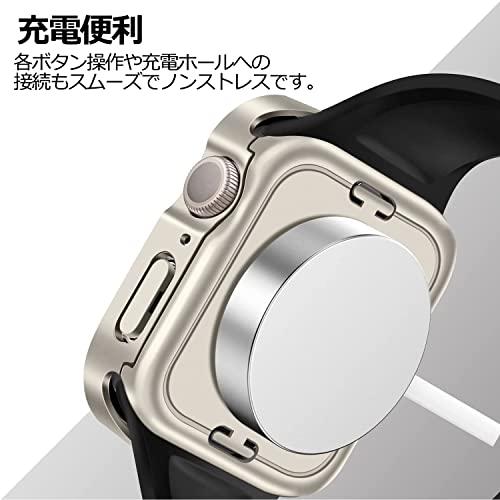 2 in 1防水設計 Apple Watchケース Series6/SE/5/4 40mm スターライト アップルウォッチ 用 保護ケース 強化ガラスフィルム 一体型｜loandlu｜05