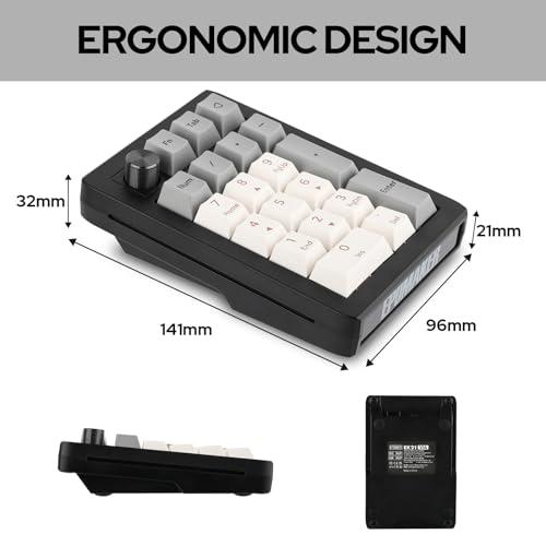 EPOMAKER EK21 VIAガスケット テンキー ゲーミングキーボード ナンバーパッド Bluetooth 5.0/2.4ghz/有線