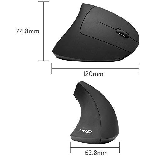 Anker 2.4G ワイヤレスマウス (縦型 無線マウス) 800 / 1200 / 1600 DPI 5ボタン 光学式 エルゴノミクスデザイン 右手用 Windows/MacOS 対応 (ブラッ｜loandlu｜06