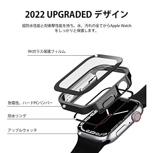 LIRUWECH Apple Watch 用 防水ケース 45mm 44mm 41mm 40mm アップルウォッチ保護カバー ガラスフィルム 一体型 3D直角エッジデザインSeries6/SE/5/4｜loandlu｜07