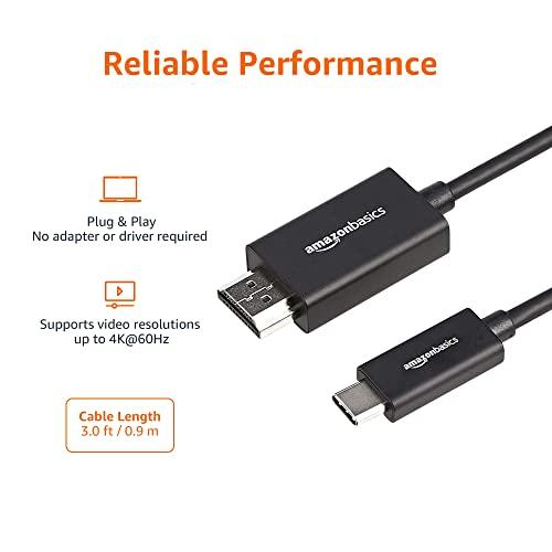 ベーシック USB-C-HDMIケーブルアダプタ プレミアムアルミニウム Thunderbolt 3対応 4K@60Hz 0.9m ブラック｜loandlu｜05