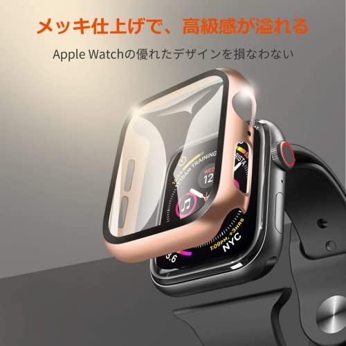 YOFITAR Apple Watch 用ケース 40mmアップルウォッチ 用 保護ケース ガラスフィルム 一体型 SeriesSE2/6/SE/5/4 PC素材 メッキ加工 光沢 金属感 全面｜loandlu｜02