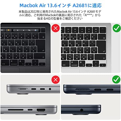 【2022年発売】TOWOOZ For Macbook Air 13.6インチケース M2 チップ搭載モデル A2681対応 ハードケース 全面保護 放熱設計 軽量 耐汚れ 透明 分離型｜loandlu｜04