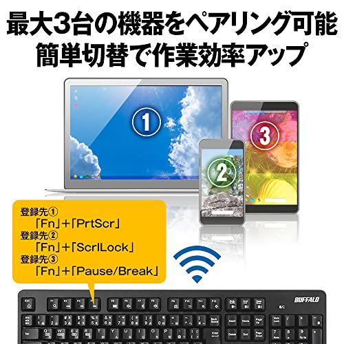 バッファロー Bluetooth5.0 対応 フルキーボード Windows/Mac/iPadOS/iOS/Android/PS4 テレワーク リモート 在宅 ブラック BSKBB105BK｜loandlu｜02