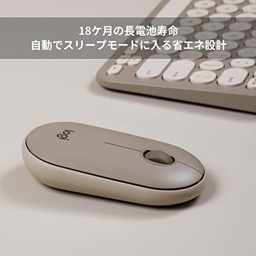 ロジクール ワイヤレスマウス 無線 マウス Pebble M350GY 薄型 静音 グレージュ USB Bluetooth ワイヤレス 左右対称型 windows mac Chrome Android S｜loandlu｜05