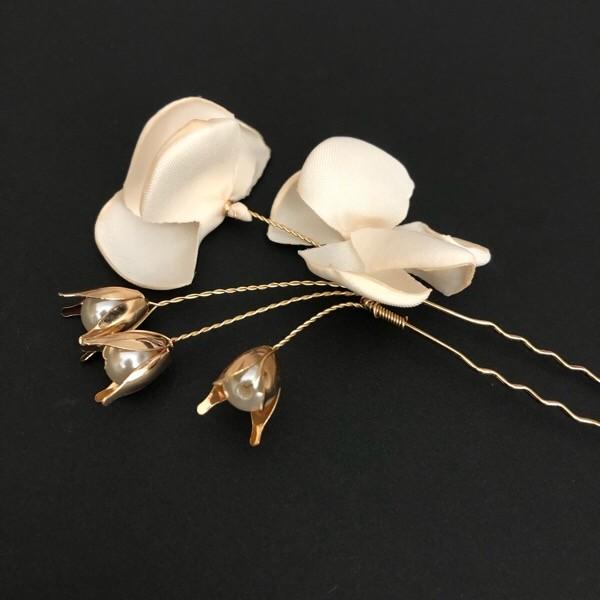 髪飾り かんざし パール 結婚式 着物 成人式 コーム 卒業式 ヘアアクセサリー 留袖 普段使い 和装 経典ブランド ヘアピン 花 白 黒留袖 花嫁 ｕピン 浴衣