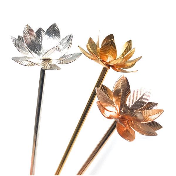 かんざし 1本差し シンプル 蓮の花 京都 古風 古美 : ビジュー かんざし 1本差し シンプル 蓮の花 京都 古風 古美 : ビジュー