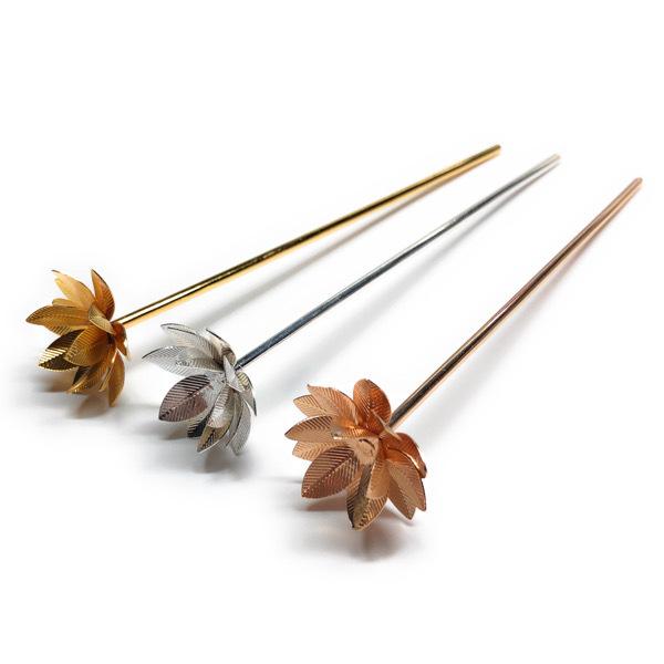 かんざし 1本差し シンプル 蓮の花 京都 古風 古美 : ビジュー