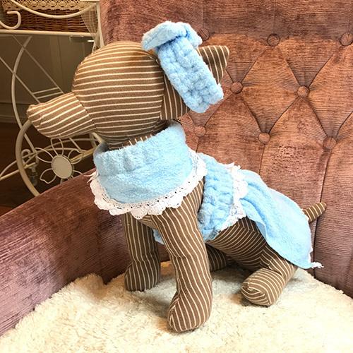 ふわふわ可愛い 愛犬用バスローブ 色：ピンク / ブルー【今治タオルシリーズ】ペット 犬用 日本製 コットン100% ※首輪カバーは別売りです |  | 06