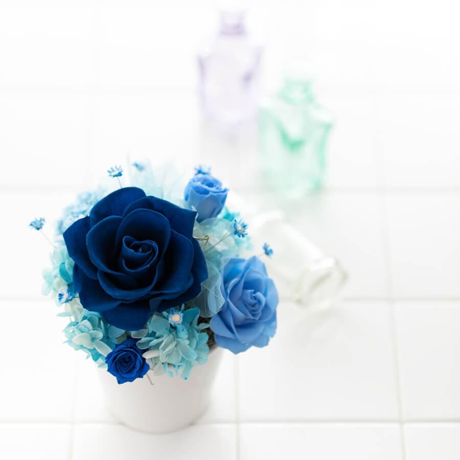 プリザーブドフラワー 青いバラ 結婚祝い 誕生日 プレゼント 女性 男性