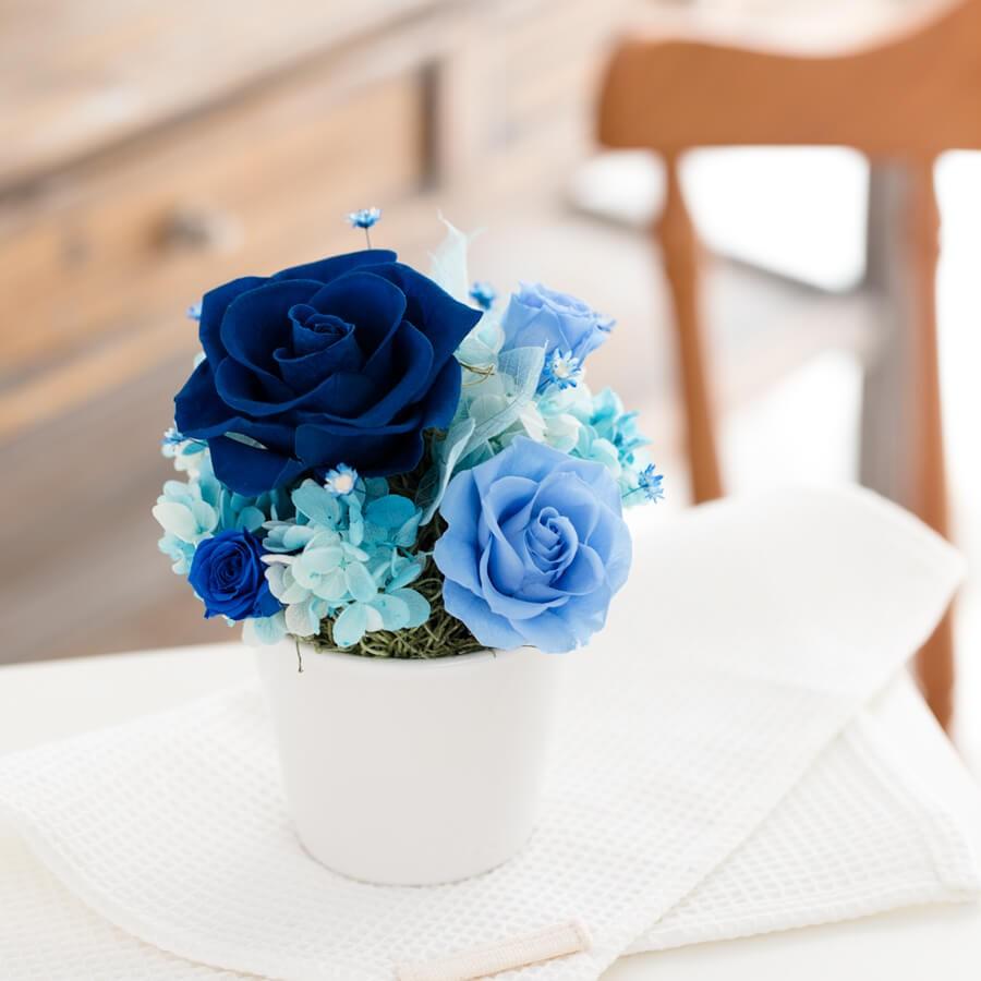 プリザーブドフラワー 青いバラ 結婚祝い 誕生日 プレゼント