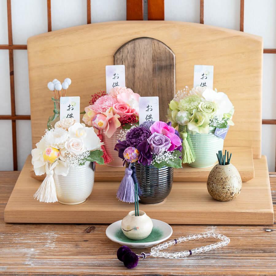 プリザーブドフラワー やちよ 造花 仏壇用 アレンジメント お供え