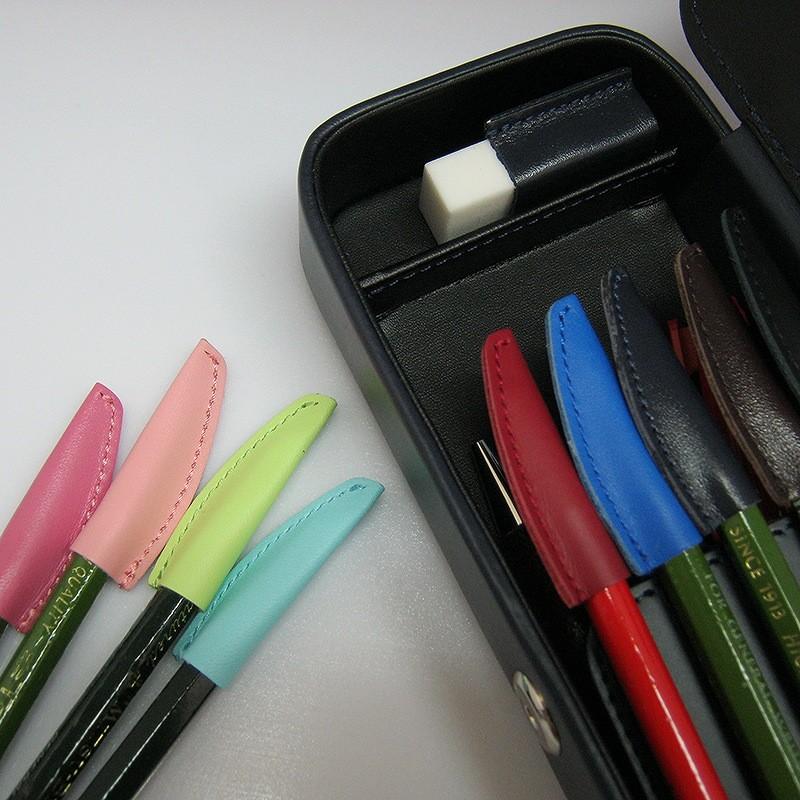 COBU本革製 消しゴムケース＆キャップ 2本セット C249 鉛筆