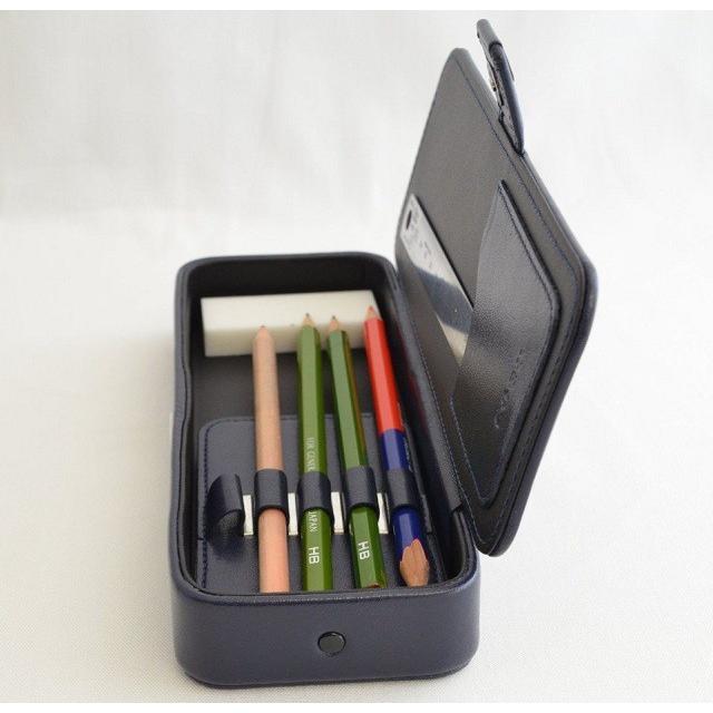 本革製マグネット筆箱 名入れ対象商品 ペンケース 鉛筆差し固定