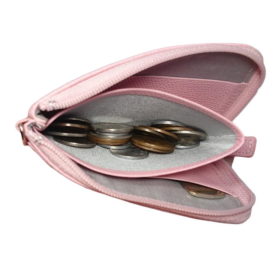 本革 ファスナー付きパス＆コイン 縦 小銭入れ 収納ポケット2箇所 IC