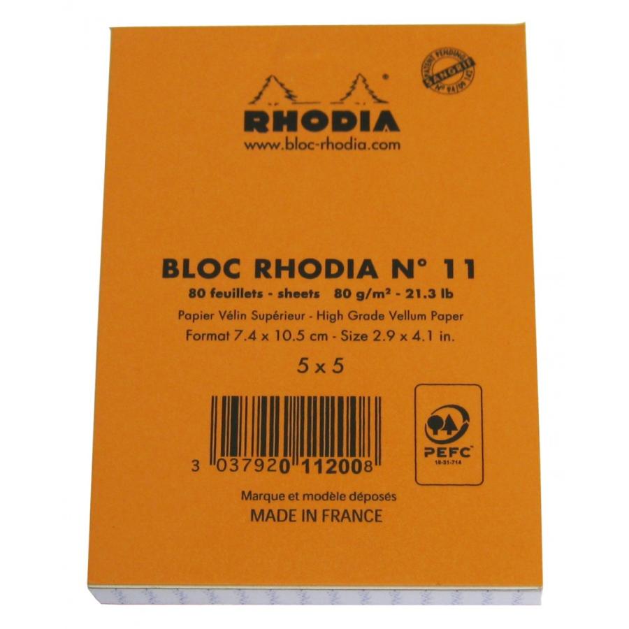 RHODIA（ロディア） ブロックロディアNo.11 方眼タイプ オレンジ R11