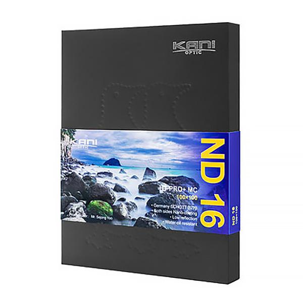 KANI　100×100mm ND16角形フィルター KANI 角型フィルター ND16 100x100mm 減光フィルター(減光効果 4