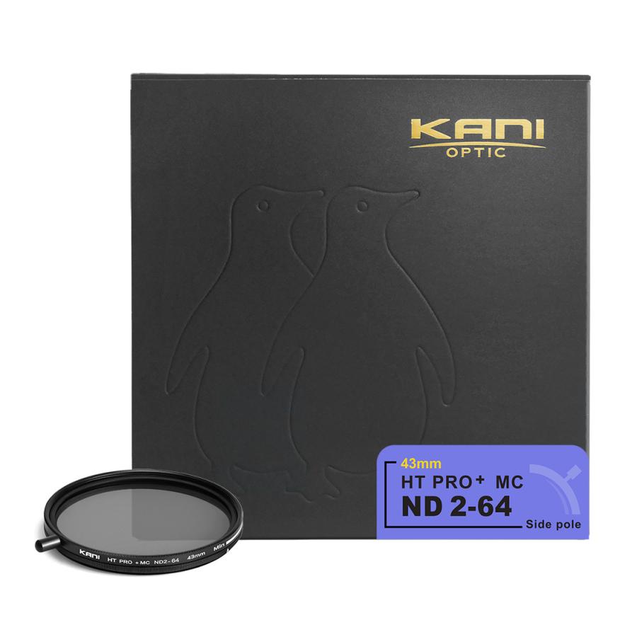 KANI 可変NDフィルター バリアブルND2-64 43mm 着脱式回転ノブ付 (減光