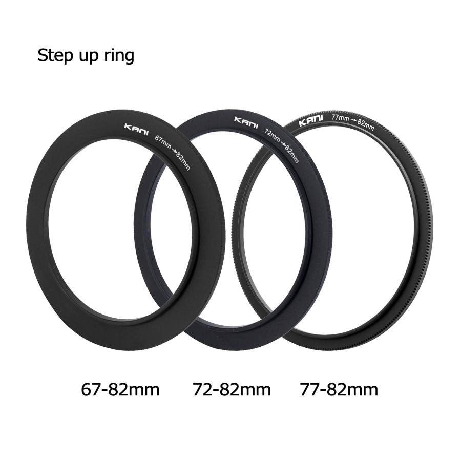 sel50f18f 67mmステップアップリング　フィルター付 KANIフィルター ステップアップリングセット (67-82mm/72-82mm/77-82mm