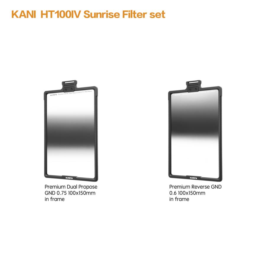 KANI 角型フィルター HT100 IV サンライズフィルターセット（フレーム付） 100mm幅 朝日 夕陽 撮影セット / 角形フィルター レンズフィルター