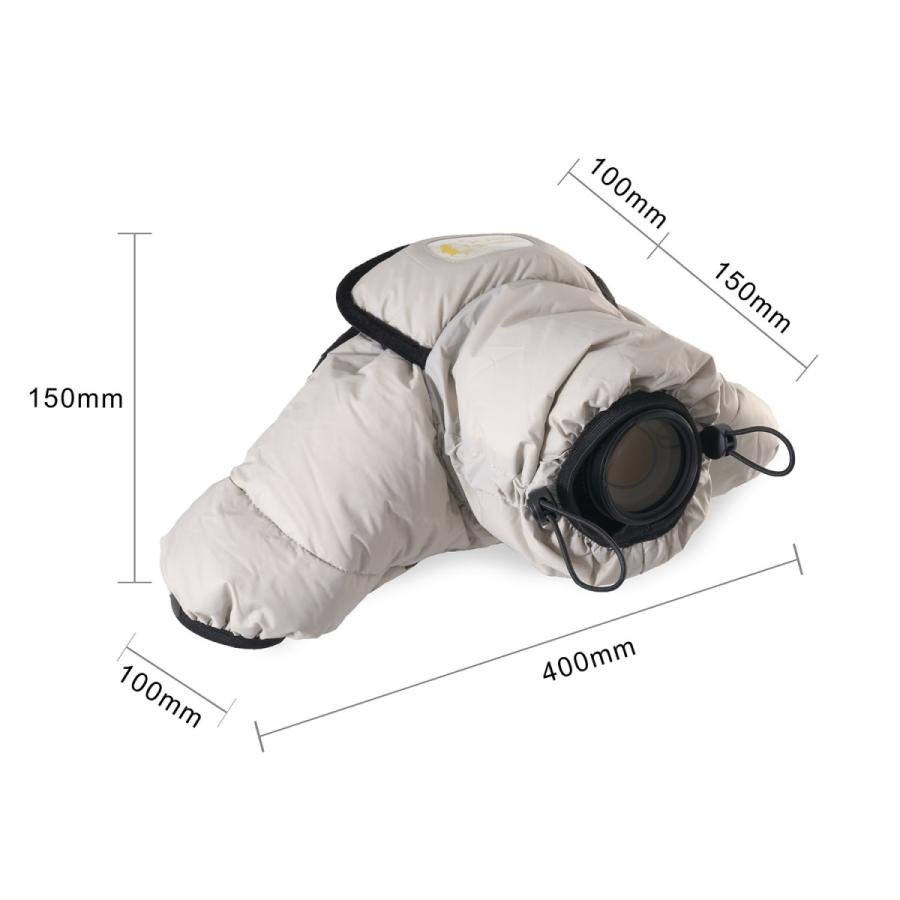 KANI カメラ防寒カバー AC-004M ブラック 天然フェザー採用 各社中級機