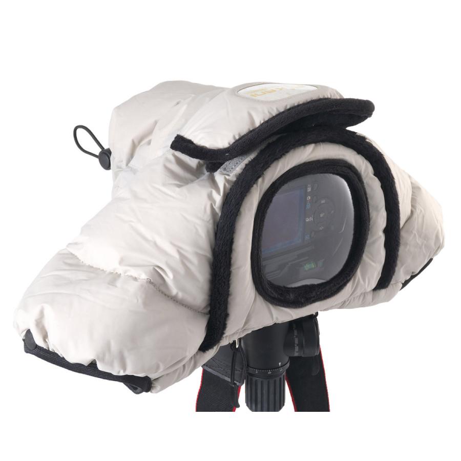 KANI カメラ防寒カバー AC-004M グレー 天然フェザー採用 各社中級機