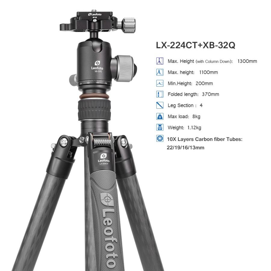 Leofoto レオフォト カーボン三脚＋雲台 LX-224CT+XB32Q