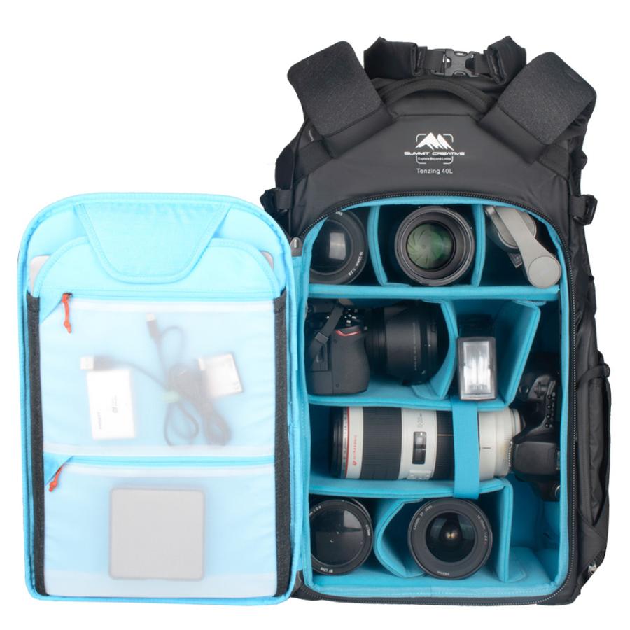 Summit Creative (サミットクリエイティブ) テンジン 40L ロールトップ バックパック ブラック+ / カメラバッグの画像