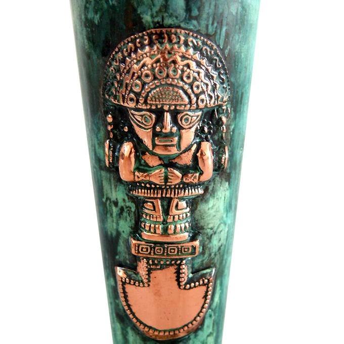 ペルー 青銅 ・ 銅 フラワー ベース 大王 花器 花瓶 古代インカ帝国 マチュ ピチュ アルパカ ナスカ 地上絵 遺跡