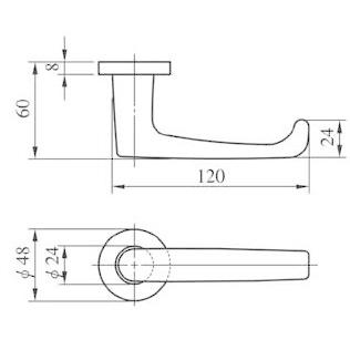 MIWA LA/MA用　レバーハンドル　20型SV色 | 美和ロック | 01