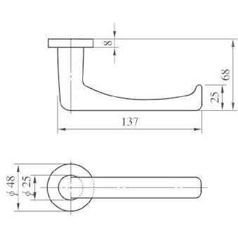 MIWA LA/MA用　レバーハンドル　50型CB色 | 美和ロック | 01