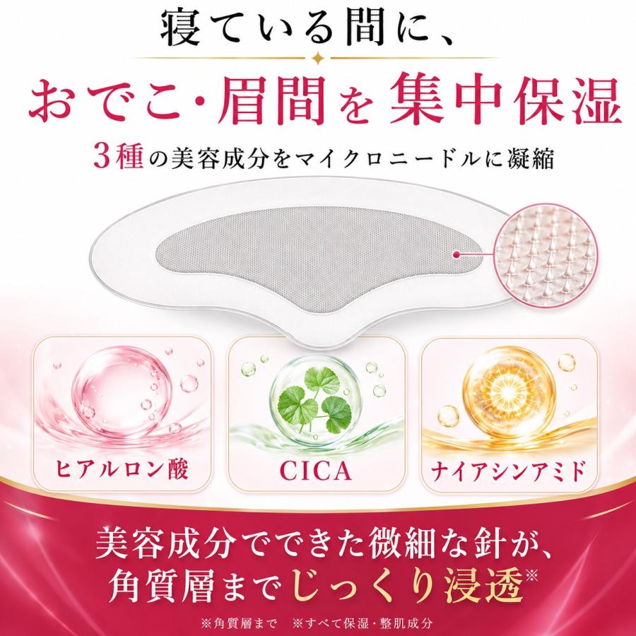 眉間 おでこ用ニードルパッチ 4回分 シワ対策 CICA ナイアシンアミド ペプチド ヒアルロン酸配合 マイクロニードル Yeamon ニードルパッチ 男女兼用 |  | 04