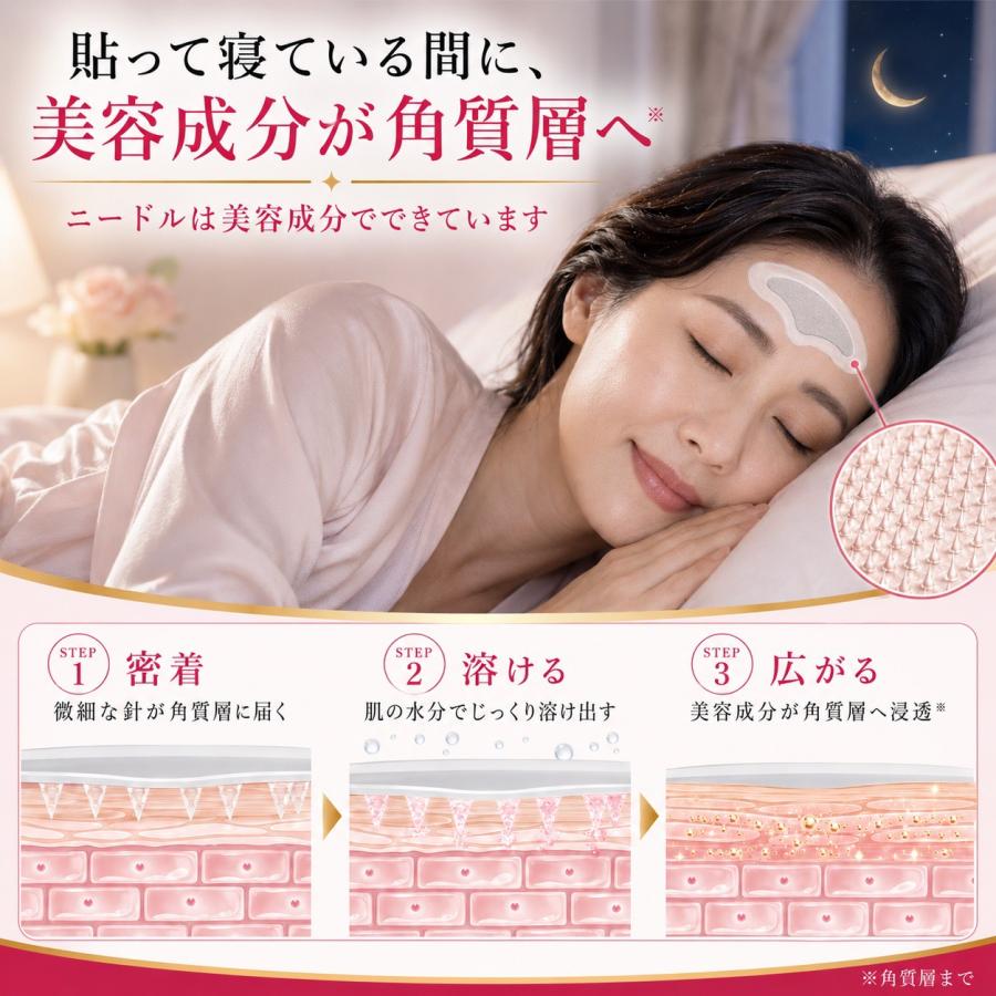 眉間 おでこ用ニードルパッチ 4回分 シワ対策 CICA ナイアシンアミド ペプチド ヒアルロン酸配合 マイクロニードル Yeamon ニードルパッチ 男女兼用 |  | 05