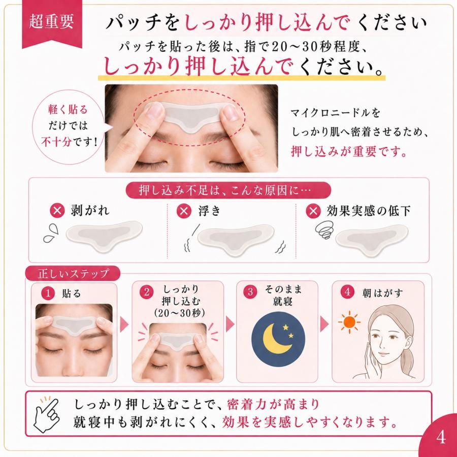 眉間 おでこ用ニードルパッチ 4回分 シワ対策 CICA ナイアシンアミド ペプチド ヒアルロン酸配合 マイクロニードル Yeamon ニードルパッチ 男女兼用 |  | 10