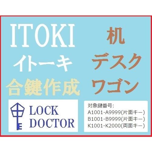 ITOKI(イトーキ)デスク・机　合鍵　スペアキー　A印　B印　K印　