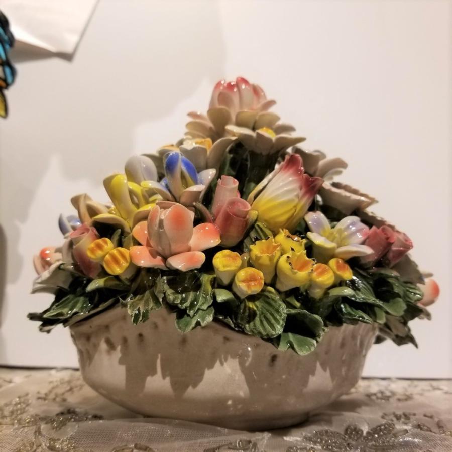 イタリア製陶花 カラフルバスケット : ロックハート城ショップ