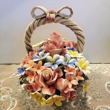イタリア製陶花 フラワーバスケット : ロックハート城ショップ イタリア製陶花 フラワーバスケット : ロックハート城ショップ