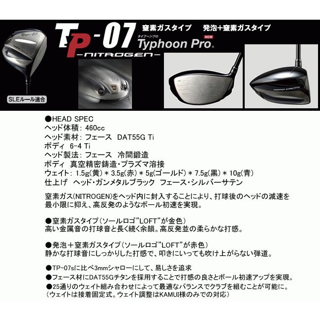 KAMUI カムイ TP-07 NITROGEN ドライバー 窒素ガス/発泡+窒素ガス 
