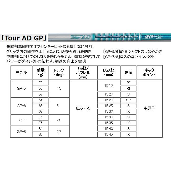 Aデザインゴルフ　Aグラインド　BX-F　フェアウェイウッド　ツアーAD　CQ/UB/HD/VR/XC/MJ/GP/DI/aG33　シリーズ　カスタムモデルの画像