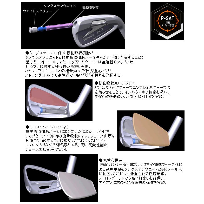 HONMA GOLF ホンマ ベレス NX アイアン 5本(7番〜11番)セット VIZARD 