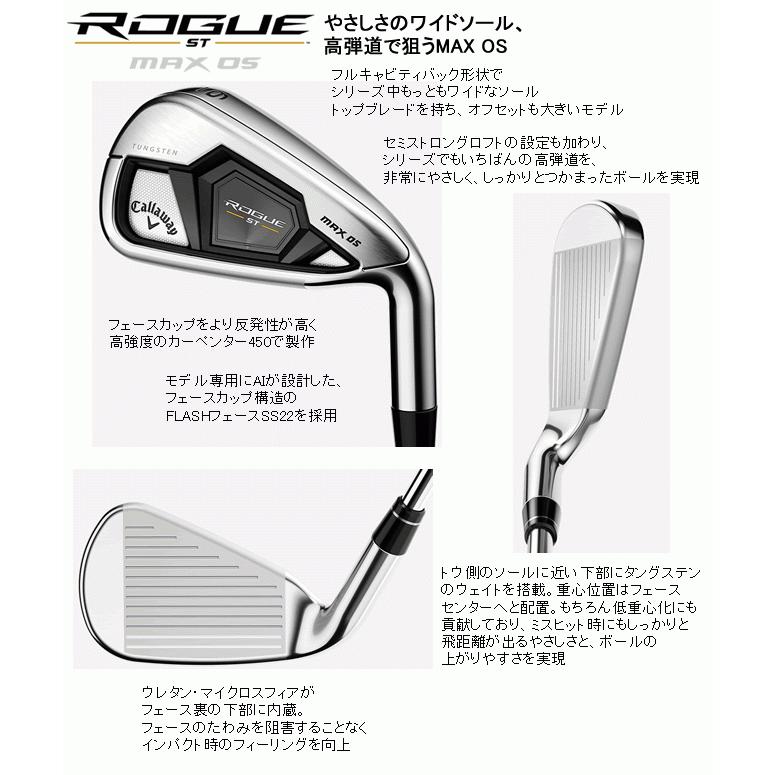 キャロウェイ ローグ ST マックス OSアイアン 単品 AW GW SW ダイナミックゴールド95スチール ハドラス 22年モデル 日本仕様の画像