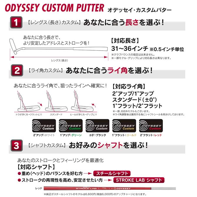 オデッセイ　トライホット　5K　パター　ダブルワイド　長さ(36〜31インチ)・ライ角・グリップカスタム　ストロークラボシャフト　日本仕様　23年 