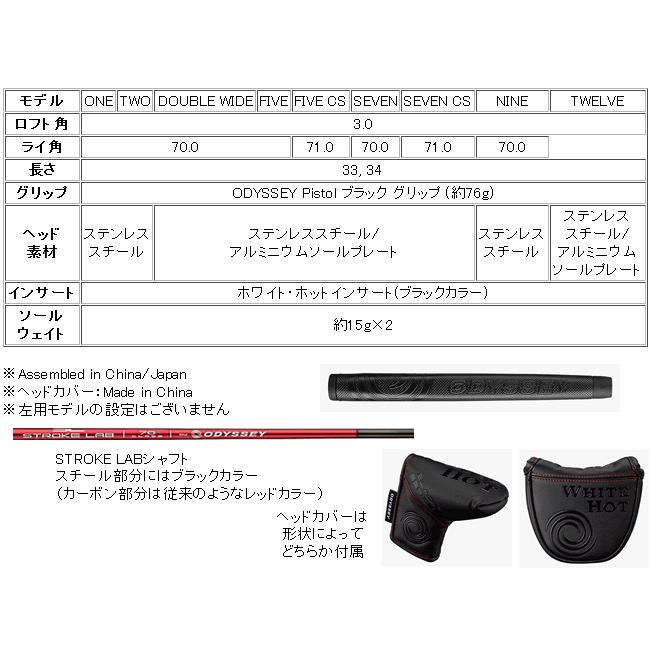 Callaway 決 オデッセイ ホワイトホット ブラック パター NINE Callaway 決 オデッセイ ホワイトホット ブラック パター NINE