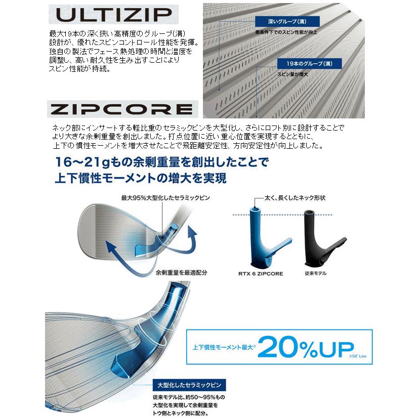 クリーブランド　RTX6　ウエッジ　モーダス3　105/115/120/125シリーズ　ブラックサテン　刻印カラー/バックフェース or オウンネーム　日本仕様｜lockon｜05