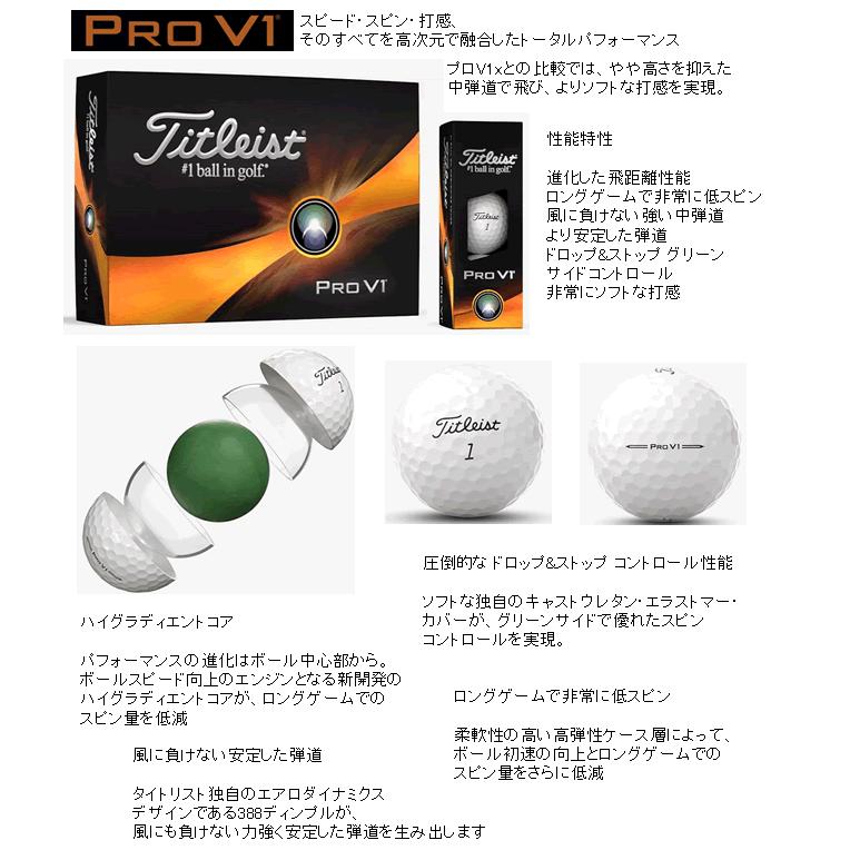 タイトリスト プロ V1 ボール ダブルナンバー (11・33・55・77) 日本 