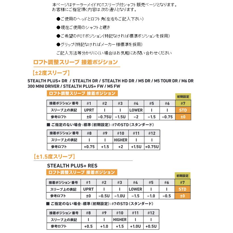 テーラーメイド　ドライバー用　FCTカスタムシャフト　ツアーAD　CQシリーズ　日本仕様　ハドラス｜lockon｜02