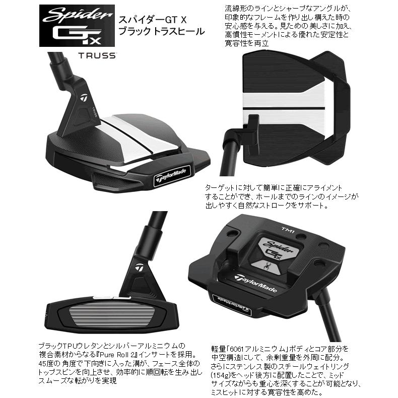 テーラーメイド スパイダー GTX ブラック パター TM1 トラスヒール 