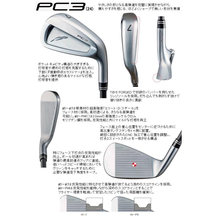フォーティーン　PC3('24)　アイアン　4本(7番〜P/6番〜9番/5番〜8番)セット　NS950neo/850neo　シリーズ　カスタムモデル　24年　ハドラス_1
