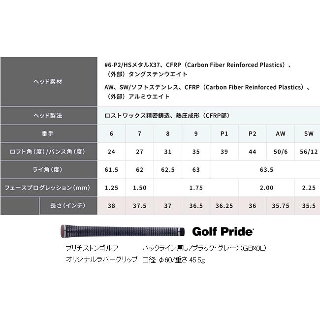 ツアーB　245　MAX　アイアン　6本(6番〜P1・P2/7番〜P1・P2・A/8番 〜P1・P2・A・S)セット　各社カーボンシャフト　カスタムモデル　24年　ハドラスの画像